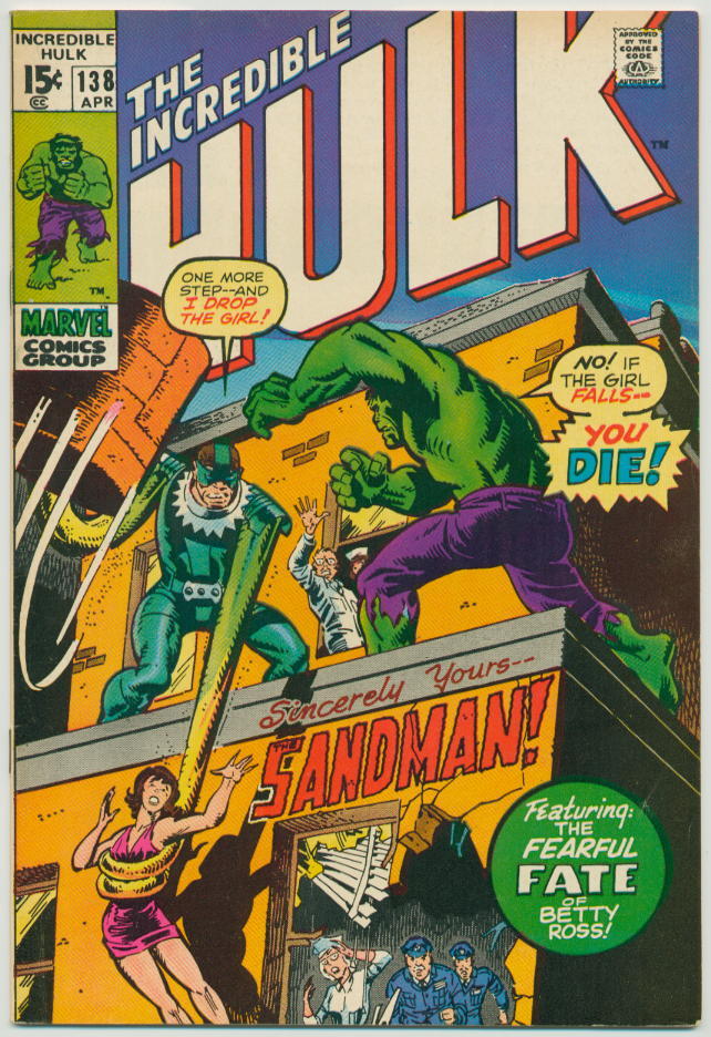 Image of Incredible Hulk 138 provided by StreetLifeComics.com